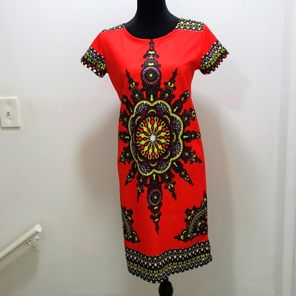NEW Custom African orange Dress